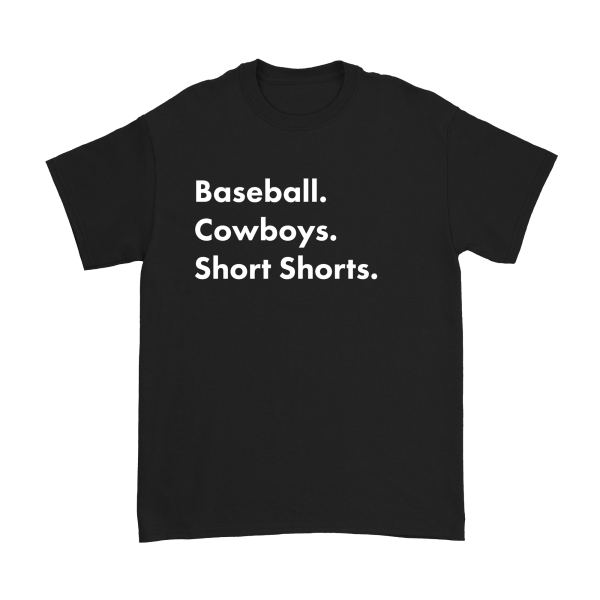 Garett Delano - Baseball. Cowboys. Short Shorts T-Shirt (Black) Fashion