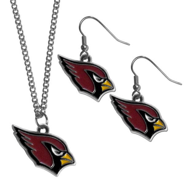 Arizona Cardinals Dangle Earrings and Chain Necklace Set Online Sale - Image 2