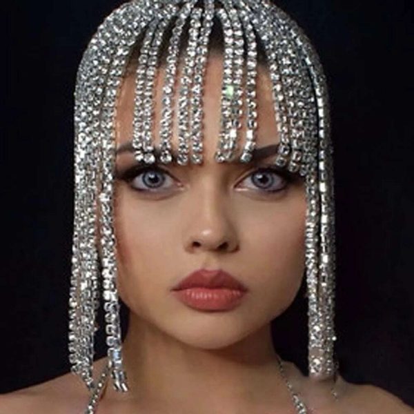 Flash Tassel Rhinestone Cap Headpiece Crystal Head Chain Jewelry Belly Party Dance Wedding 1920s Hair Accessories for Women Gift For Sale - Image 3